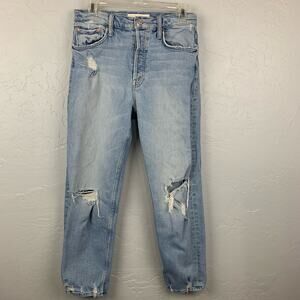 Mother Superior Jeans The Tomcat Womens Size 29 Blue Confession Wash Button Fly